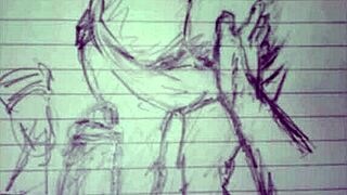 Sketching men in crossdressing art memories