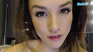 Busty brunette webcam slut cums in soaked panties