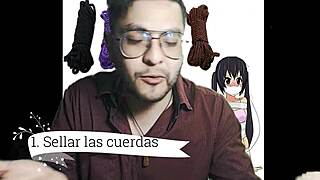Bondage school episode 13 starts with emo girl bound in cotton rope tight