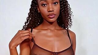 Keisha Hot Chocolate Ebony Curves Tease in Sexy Outfit