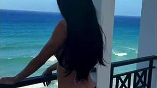 athletic tanned gym babe gets fucked public thong ripped muscular latina compilation