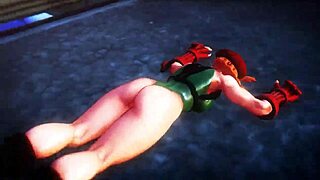 Cammy Street Fighter Ass Explodes with Air Inflation!