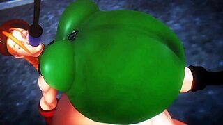 Cammy Street Fighter Ass Explodes with Air Inflation!