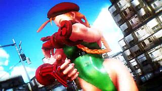 Cammy Street Fighter Ass Explodes with Air Inflation!
