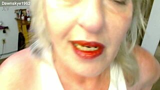 i worship dawnskye1962's huge dripping ass and wet hairy pussy in retro solo tease