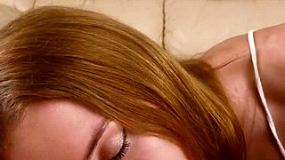 pretty young blonde gives sockjob footjob until cum explodes