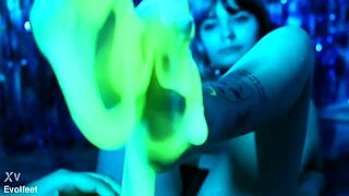 messy slime foot play gets wild with cutie piie and nath