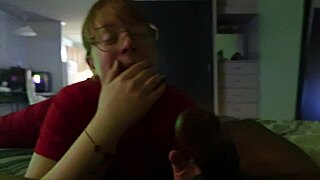 white girl in glasses gags on huge black cock deepthroat frenzy!