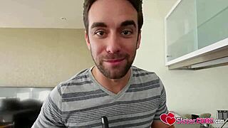 WOW ADORABLE TEEN PRANKS TWO MONSTER COCKS WITH DIRTY SUCKING FANTASY BLOWJOB