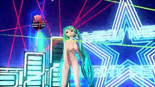 Hatsune Miku seduces in full nude night fever mod