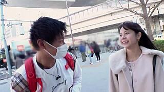 petite japanese babe with natural tits rides hard bukkake creampie intense