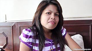 Hairy pinay pussy bent over monster cock creampie leak explosion!