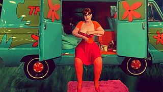 granny velma dinkley deepthroats cock in open bathrobe cosplay case