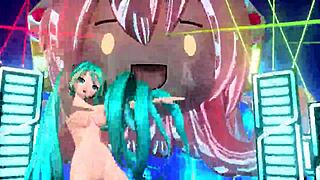 Hatsune Miku seduces in full nude night fever mod