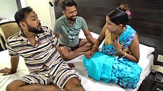 i couldn't resist as my indian friends seduced our beautiful maid into a steamy threesome session
