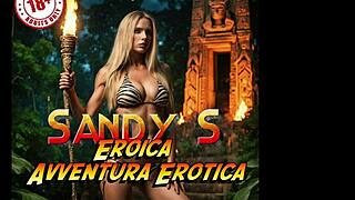 Sandy's erotic cosplay adventure unfolds in steamy PMV parody