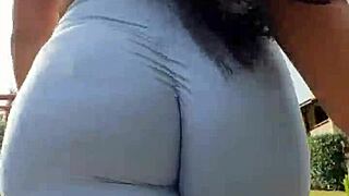 Brunette Wife Teases Ass in Tight Leggings on Morning Walk