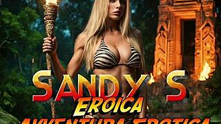 Sandy's erotic cosplay adventure unfolds in steamy PMV parody