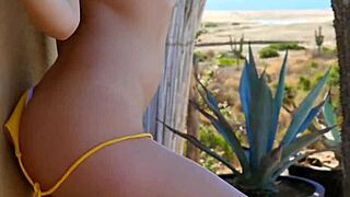 I stripped outdoors revealing my big-titted blonde body in steamy passion