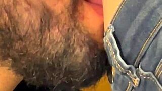 craving that sexy latina's cute belly button up close during fingering massage