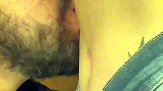 craving that sexy latina's cute belly button up close during fingering massage