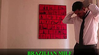 Young stud pays rent devouring mature milf's tight ass in see-through sheer monster cock blowjob frenzy