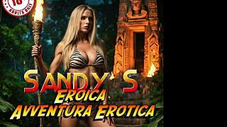 Sandy's erotic cosplay adventure unfolds in steamy PMV parody
