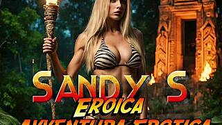 Sandy's erotic cosplay adventure unfolds in steamy PMV parody