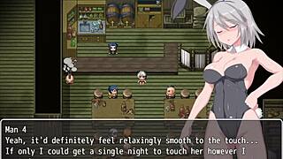 grace explores labyrinth town in hentai game