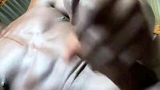 kingtaiza's retro solo masturbation with monster black cock toy uncensored