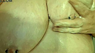 BBW Shower Softcore Washing Massive Natural Huge Tits Close-Up