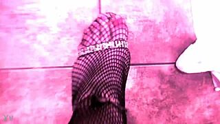 Watch this crossdressing tgurl get her ass fucked with feet and piss play