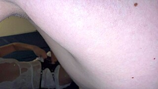 Strap-on pounding my partner's ass with this huge dildo feels amazing