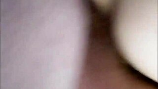 Housewife in stockings takes massive cumshot on natural tits