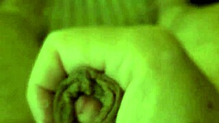 guy jerks catheter cock to massive cum swallow