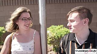 Jock Slams Skinny Nerd Pussy in Intense Summer Hookup Frenzy