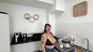 i let my roommate cum all over my huge tits after he obsesses over them jenn boobs