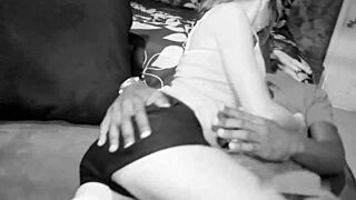 college professor slurps massive black cock in deepthroat frenzy