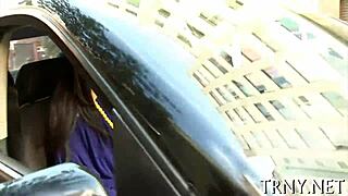 tranny babe grabs two cocks for wild sucking and hardcore anal gaping