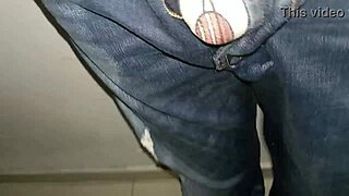 colombian drunk squirts hard in soaked jeans orgasm