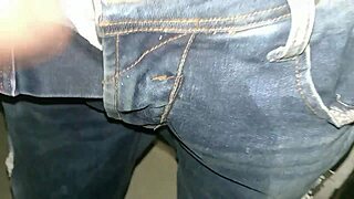 colombian drunk squirts hard in soaked jeans orgasm