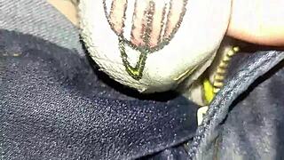 colombian drunk squirts hard in soaked jeans orgasm
