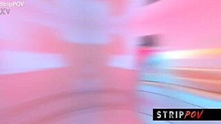 Freaky stripper twerks her huge ass, strips thong, and humps till explosive nut