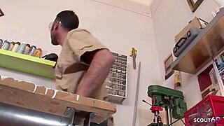 jasmine black's big natural bouncing boobs seduce worker into cheating anal fuck at work