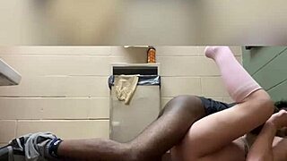 Blonde slut gets creampied rough on bathroom floor