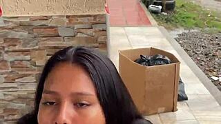 Colombian street sucker caught mid-blowjob by prying neighbor