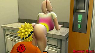 Hinata tempts with kitchen seduction tips turning into wild fuck session