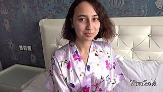 Petite regina moonshine takes balls deep home anal with cum on ass 😈