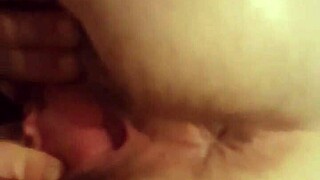 Wife stretches wet pussy deep with massive purple dildo for intense solo fuck