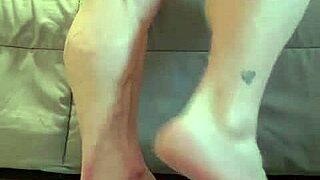 Lacey's Muscular Calves Dominate Bodybuilder Slave